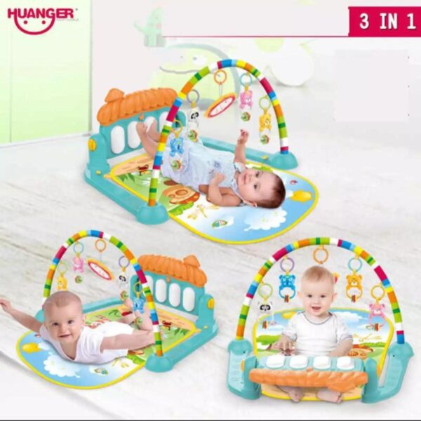 3 In 1 Newborn Baby Toddler Activity Play Gym Piano Fitness Rack Mat