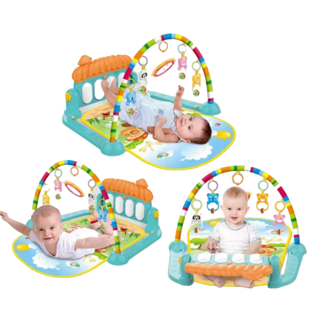 3 In 1 Newborn Baby Toddler Activity Play Gym Piano Fitness Rack Mat